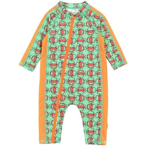 SwimZip Boys' Long-Sleeve UPF 50+ Swimsuit for Baby, Toddler, & Little Boys