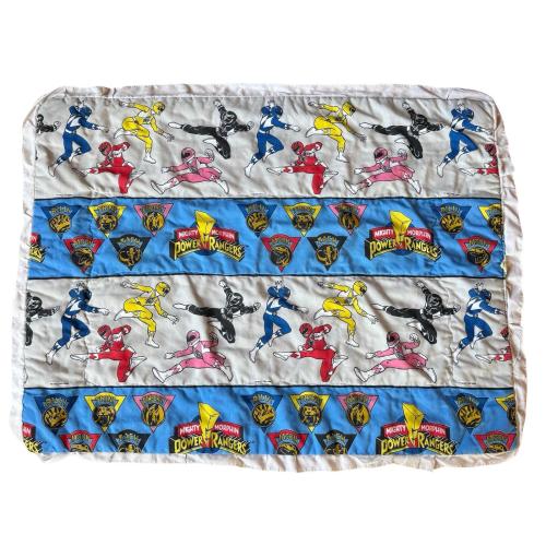 1994 Mighty Morphin Power Rangers Baby/Toddler Blanket — Vintage Character Blanket, Kids Bedding