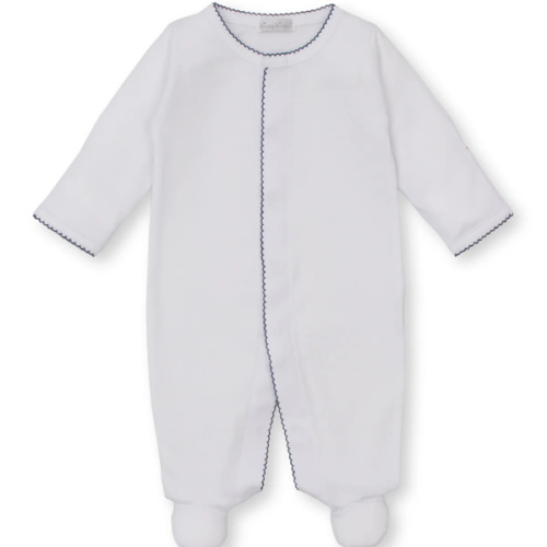 White/Navy Kissy Basics Footie NEW