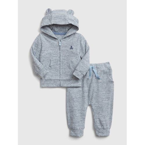 Baby Softspun Hoodie Set in light blue heather, size: 6-12 M