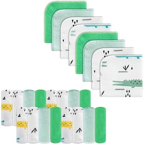 softan Gants de toilette pour bébé, lot de 24 gants de toilette pour bébé extra doux et ultra absorbants, serviettes et gants de toilette pour le visage unisexes pour garçons et filles, pour le visage