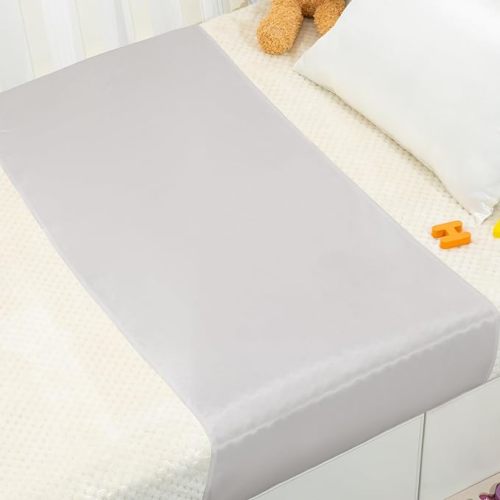 PROMEED 100% Mulberry Silk Crib Sleeve for Baby Hair Loss Prevention, Premium 23 Momme Natural Silk Bassinet Sheet for Bassinets/Cradles/Cots/Cribs (Light Grey)