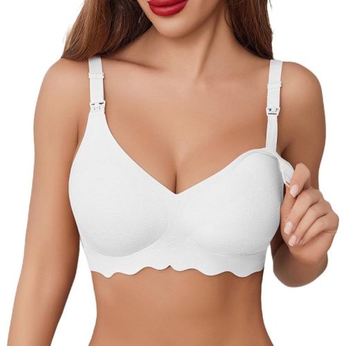 Avidlove Nursing Bras for Breastfeeding Seamless Ultra Comfort Maternity Bra Natural Shape Pregnancy Sleep Bralette White L