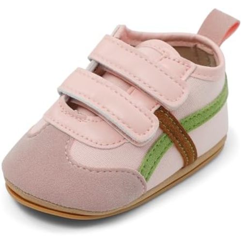 Baby Shoes Girls Boys First Walking Shoes Toddlers Infant Barefoot Sneakers with Anti-Slip Rubber Sole