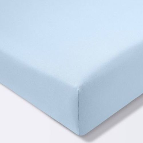Cotton Fitted Crib Sheet Solid - Cloud Island™ Light Blue