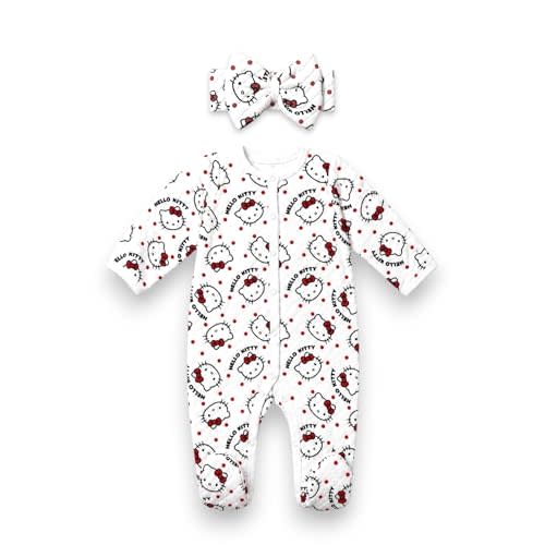 Hello Kitty Officially Licensed Baby Girls Onesie Romper, One Piece Baby Girl Clothes with Snap Button