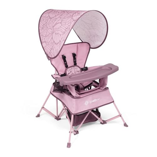 Baby Delight Go with Me Venture Portable Chair | Indoor and Outdoor | Sun Canopy | 3 Child Growth Stages | Canyon Rose