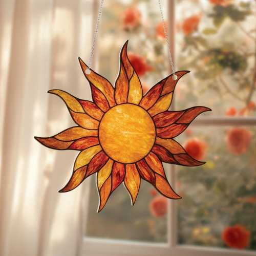 Acrylic Sun Window Hanging: Celestial Boho Home Decor