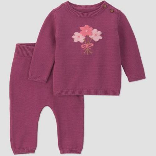 Carter's Just One You® Baby Girls' Floral Sweater and Pants Set - Plum Purple 3M