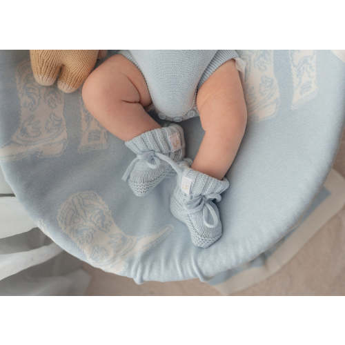 Knitted Booties | Sky Blue – Little and Fern