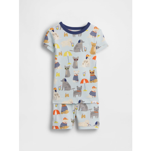 Baby & Toddler Organic Brushed Cotton Beach Dogs PJ Short Set