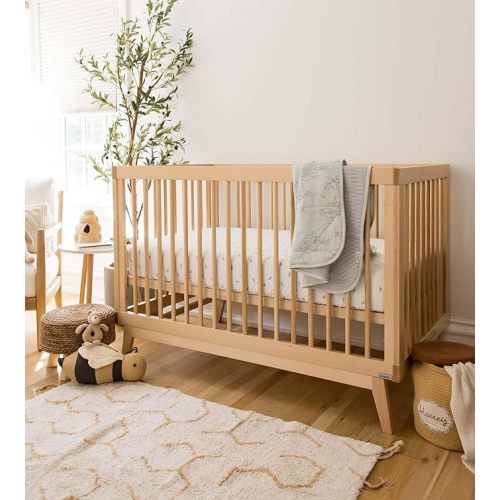 Burt's Bees Baby Reversible Blanket, Nursery, Stroller & Tummy-Time Organic Jersey Cotton Quilted Infant & Toddler Bedding