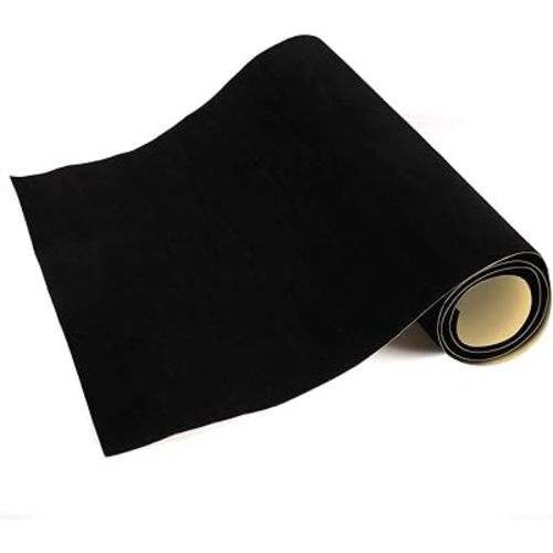 Mesheshe Self Adhesive Sheets, Adhesive DIY Felt Sheets for Art & Crafts, Peel & Stick Drawer/Jewelry Box Liner, Solid Color Felt Wallpaper (14.6" x 39.4", Black) - 2pcs