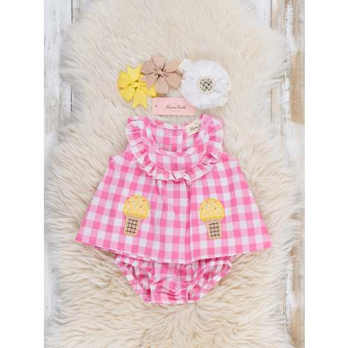 Sprinkle Sweetness Embroidered 100% Cotton Ruffle Bloomers Outfit