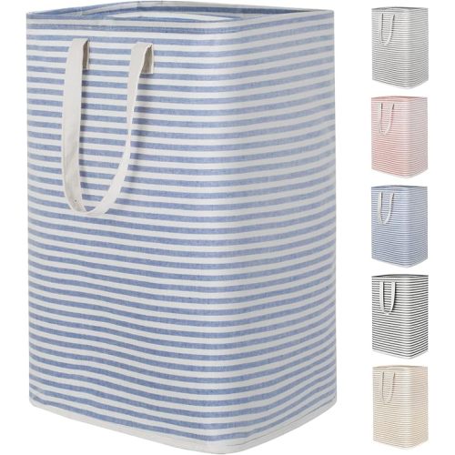 Lifewit 1 Pack Laundry Hamper Large Collapsible Laundry Baskets, Freestanding Waterproof Clothes Hamper with Easy Carry Handles in Laundry Room Bedroom Bathroom College Dorm, Blue, 80L