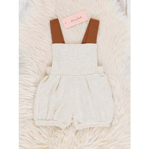 Pleated Overalls - Oatmeal