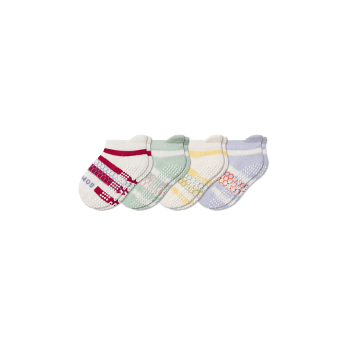 Toddler Stripes Gripper Ankle Sock 4-Pack