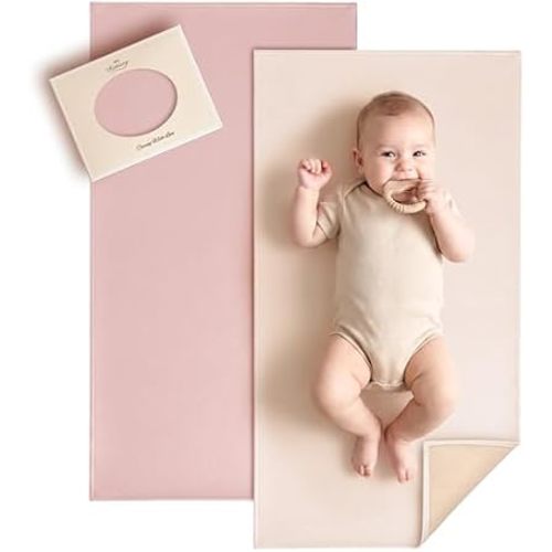 Konssy Faux Leather Waterproof Baby Changing Mat 2 Pack, Regular, 32"x20"