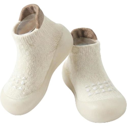 Hstyle Baby Sock Shoes Toddler Walking Shoes Infant Non-Slip Slippers Soft Rubber Sole Sneakers for Baby Boys Girls
