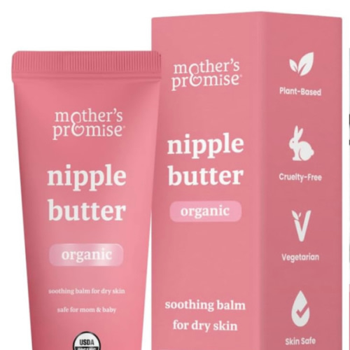 Organic Nipple Butter for Breastfeeding Mothers | Lanolin Free Nipple Cream, Safe for Nursing Moms & Babies | No Need to Wash Balm for Dry Skin & Breast Feeding, Breastfeeding Essentials