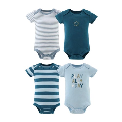 Star Stripe Baby Boy Bodysuits, 4 Pack