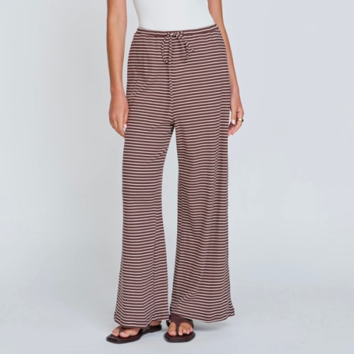 Brown and White Stripe Maternity Pants – Apero Label
