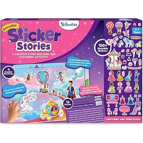 Skillmatics Activity Kit - Creative Storytelling & Skill Building with 150+ Reusable Stickers, Educational, Mess-Free Fun, Preschool & Kindergarten Toy, Gifts for Kids Ages 3, 4, 5, 6, 7