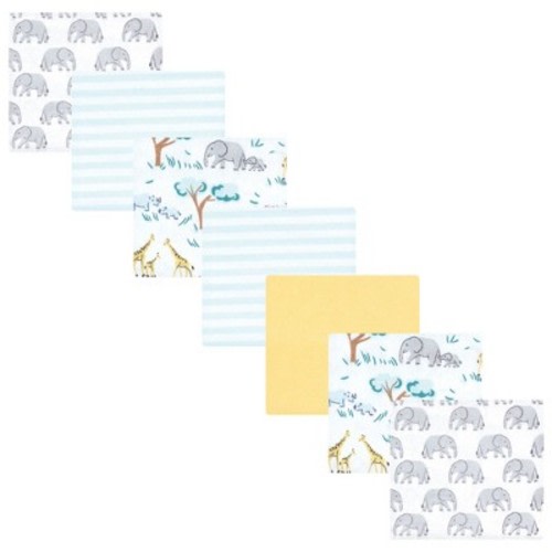 Luvable Friends Hudson Baby Cotton Poly Flannel Receiving Blankets 7pk, Yellow Safari