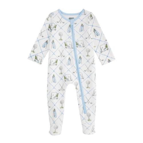 Golf Baby Sleeper | Cotton Footed Zipper Pajamas | Mud Pie
