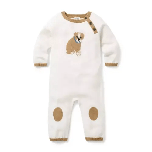 Baby Cream And Sugar Baby Dog Sweater One-Piece by Janie and Jack