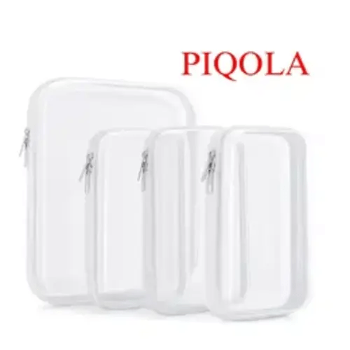 PIQOLA Clear Organizer Storage Box Clear Hard Zipper Case PVC Plastic CLear Storage Containers for Tools & Small Objects Girl Stuff Portable Travel Organizer Set Makeup Organizer Jewelry Box Toy Storage Bins High Transparency TikTokShopBlackFriday M 3S - 