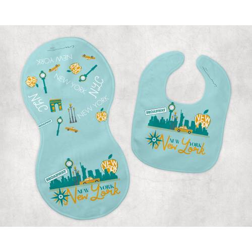New York bib and burp cloth set,New York baby shower,girl bib,boy bib,NY baby set,baby shower,NYC NY,newborn baby gift,Nyc baby,ny baby