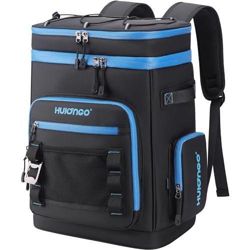 Hulongo Large Waterproof Insulated Cooler Backpack for Men & Women, Leak Proof Cooler Backpack for Camping, Beach, Fishing, Picnic, Travel, Outdoor, 30L, 48Cans