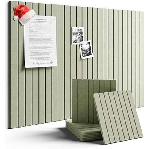 Fluxynara Large Felt Bulletin Board 36" x 24" Cork Board Alternative-6 Pack with 40 Safe Removable Adhesive Tabs, Cork Boards for Walls Cork Board for Home Office Classroom Pin Board (Sage)