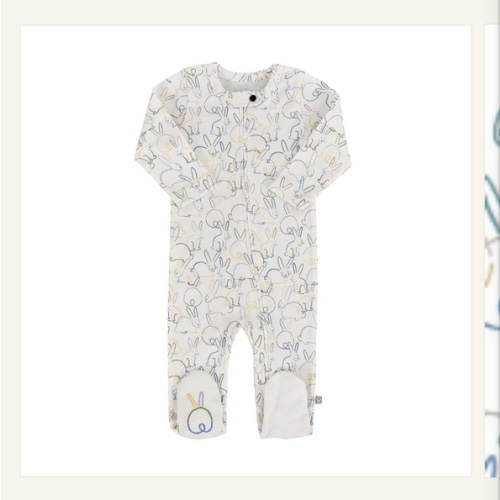 Baby Footie - Bunnies | 100% Organic - Finn + Emma