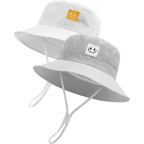 FURTALK Baby Sun Hat Smile Face Toddler Boys Girls Bucket Hat 0-5 Years Kids UPF 50+ Sun Protection Summer Hats