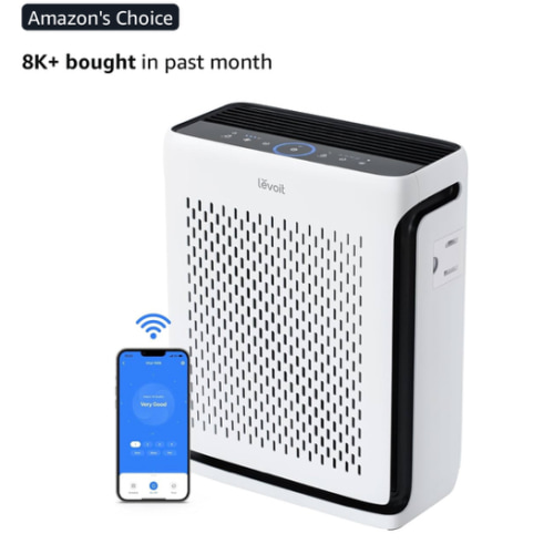 LEVOIT Air Purifier for Home Large Room Up to 1073Ft² with Air Quality Monitor, AHAM VERIFIDE, Smart WiFi, Washable Pre-Filter, HEPA Sleep Mode for Pets, Allergies, Dust, Pollen, Vital 100S-P, White