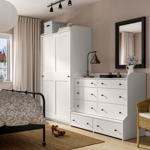 HAUGA Storage combination with drawers - white 100 3/4x21 5/8x78 3/8 "