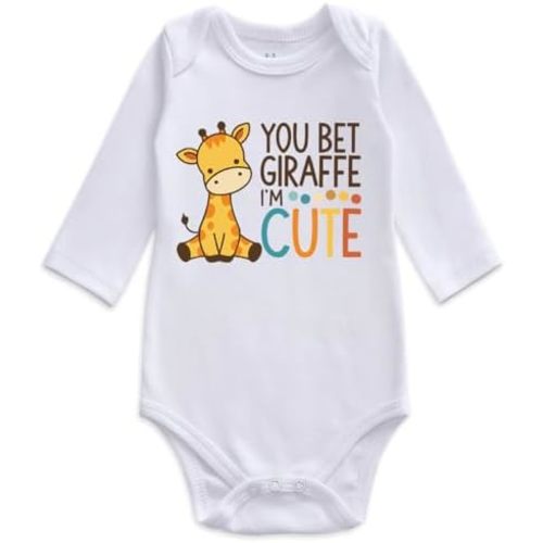 i'm cute giraffe Baby Clothes gender neutral girl boy bodysuits