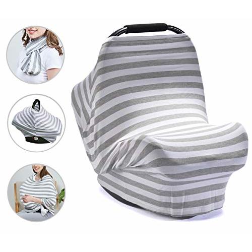 PPOGOO Nursing Cover for Breastfeeding Super Soft Cotton Multi Use for Baby Car Seat Covers Canopy Shopping Cart Cover Scarf Light Blanket Stroller Cover
