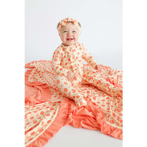 PEACH PERFECT BOWS DREAM RUFFLE ROMPER – DREAM BIG LITTLE CO