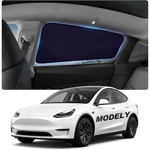 Rear Side Window Sunshade for Tesla Model Y 2020-2024 | Static Cling, Easy Install & Remove, Semi-Transparent Privacy Shade | Not for 2025 2026 Model Y Juniper