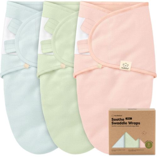 3pk Soothe Wren Swaddle Sleep Sacks, Organic Newborn Swaddles Wrap 0-3 Months, Soft Baby Wearable Blanket (Mellow, One Size)