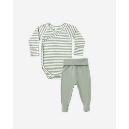 Side Snap Bodysuit + Pant Set || Fern Stripe – Quincy Mae