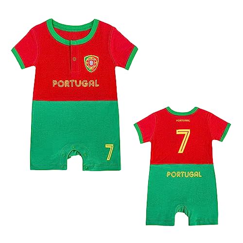 Baby Soccer Bodysuit - Short Sleeve Romper Outfit for Newborn & Toddler 0-24 Months