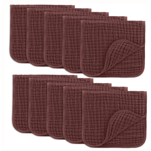 Muslin Burp Cloths in Wine (Pack of 10) – Comfy Cubs