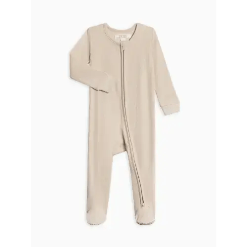 Kit Ribbed Zipper Sleeper - Oat 3-6M