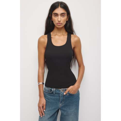 Women's Scoop Racerback Tank in Black