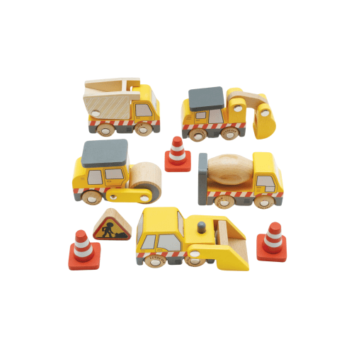 Wooden Construction Toy Cars Trucks & Diggers