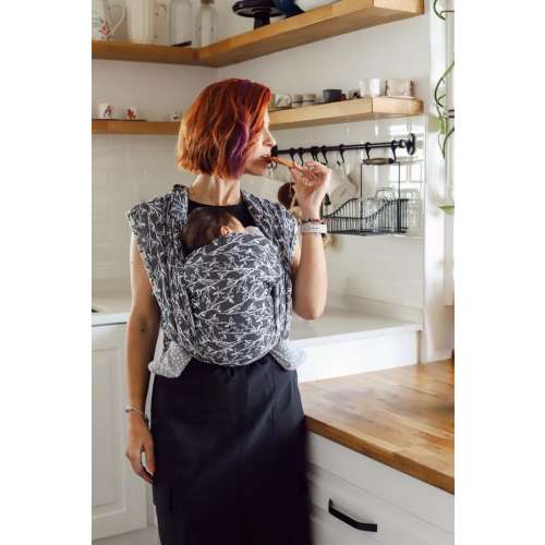Zubu Baby Wrap Baby Carrier - Woven Soft Cotton Jacquard-Baby Sling Carrier, Spring Branch- Specially Produced Fabric for Babywearing